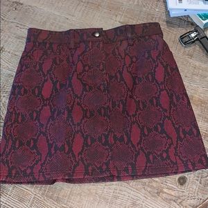 ALC snakeskin leather mini skirt